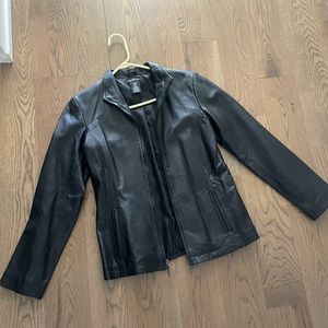 Black Leather Like New moto jacket size S(4/6)